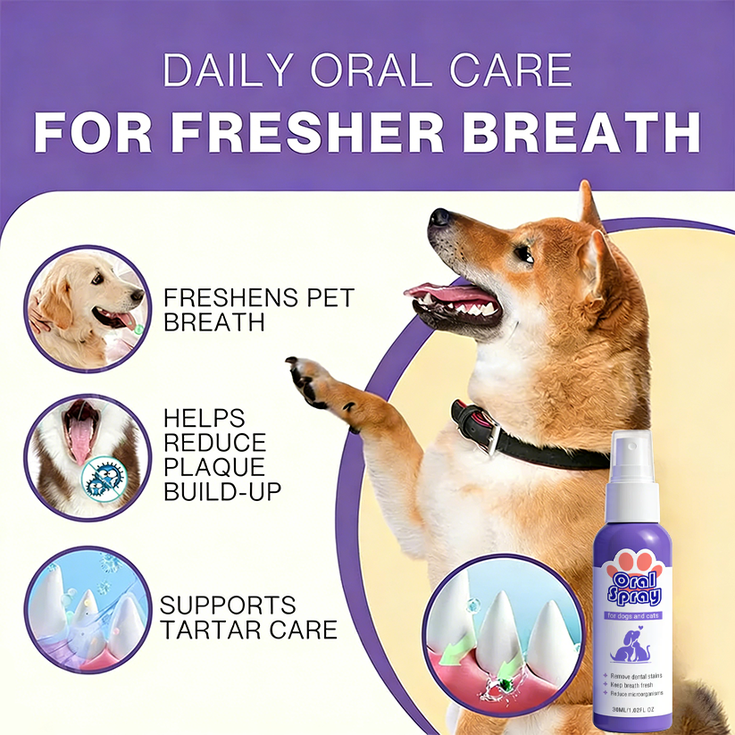 Cavebit™ Pet Oral Spray ✅FDA Approved | Freshen Breath, Remove Tartar & Promote gum regeneration, stabilize teeth 🦷🦷