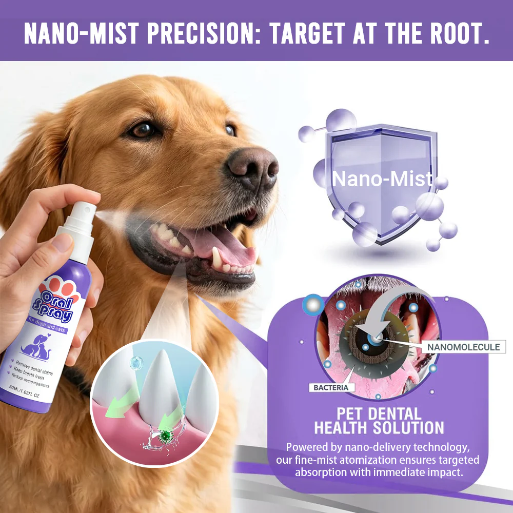 Cavebit™ Pet Oral Spray ✅FDA Approved | Freshen Breath, Remove Tartar & Promote gum regeneration, stabilize teeth 🦷🦷