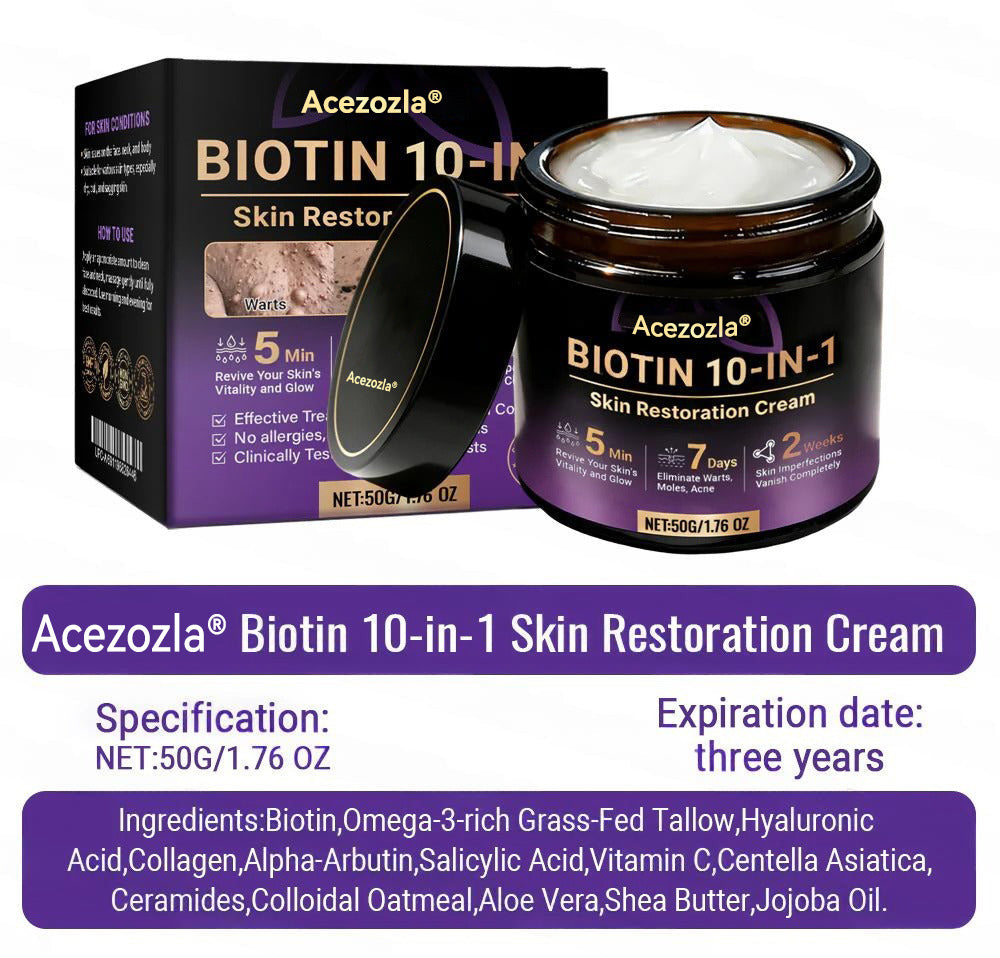 Made and Shipped from USA ✨Acezozla® Biotin 10-in-1 Skin Restoration Cream 🍀