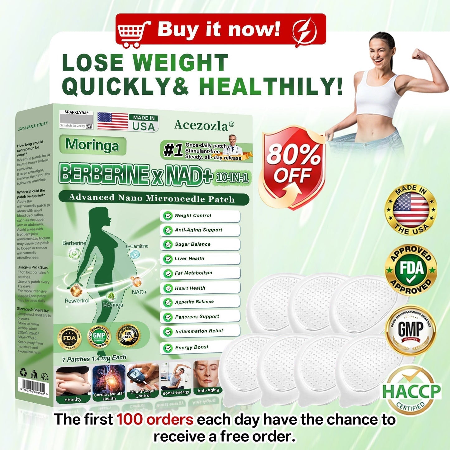 𝐎𝐟𝐟𝐢𝐜𝐢𝐚𝐥 𝐔𝐒 𝐒𝐭𝐨𝐫𝐞 | Acezozla® Moringa · Berberine × NAD+ 𝟏𝟎-𝐢𝐧-𝟏 𝐀𝐝𝐯𝐚𝐧𝐜𝐞𝐝 𝐍𝐚𝐧𝐨 𝐌𝐢𝐜𝐫𝐨𝐧𝐞𝐞𝐝𝐥𝐞 𝐏𝐚𝐭𝐜𝐡 — 𝐎𝐧𝐜𝐞 𝐃𝐚𝐢𝐥𝐲, 𝐕𝐢𝐬𝐢𝐛𝐥𝐞 𝐑𝐞𝐬𝐮𝐥𝐭𝐬 𝐢𝐧 𝟕 𝐃𝐚𝐲𝐬🔥