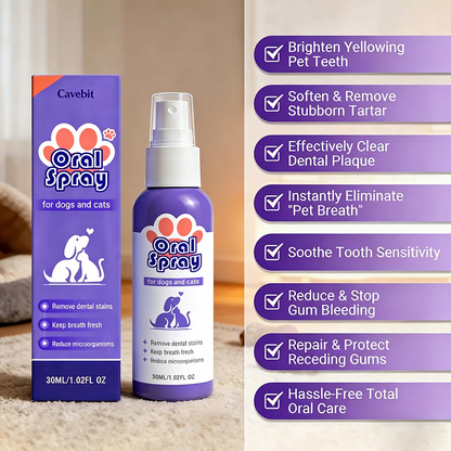 Cavebit™ Pet Oral Spray ✅FDA Approved | Freshen Breath, Remove Tartar & Promote gum regeneration, stabilize teeth 🦷🦷