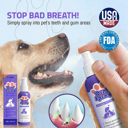 Cavebit™ Pet Oral Spray ✅FDA Approved | Freshen Breath, Remove Tartar & Promote gum regeneration, stabilize teeth 🦷🦷