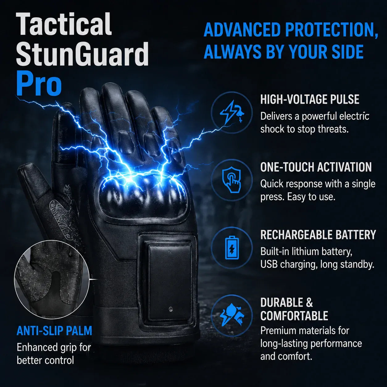 🔥 Limited Release! ⏳Tactical StunGuard Pro High‑Voltage Self‑Defense Glove One touch. Instant protection.
